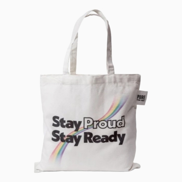 Pure For Men "Stay Proud Stay Ready" Market Tote NWOT 14.5×15" - Picture 2 of 2